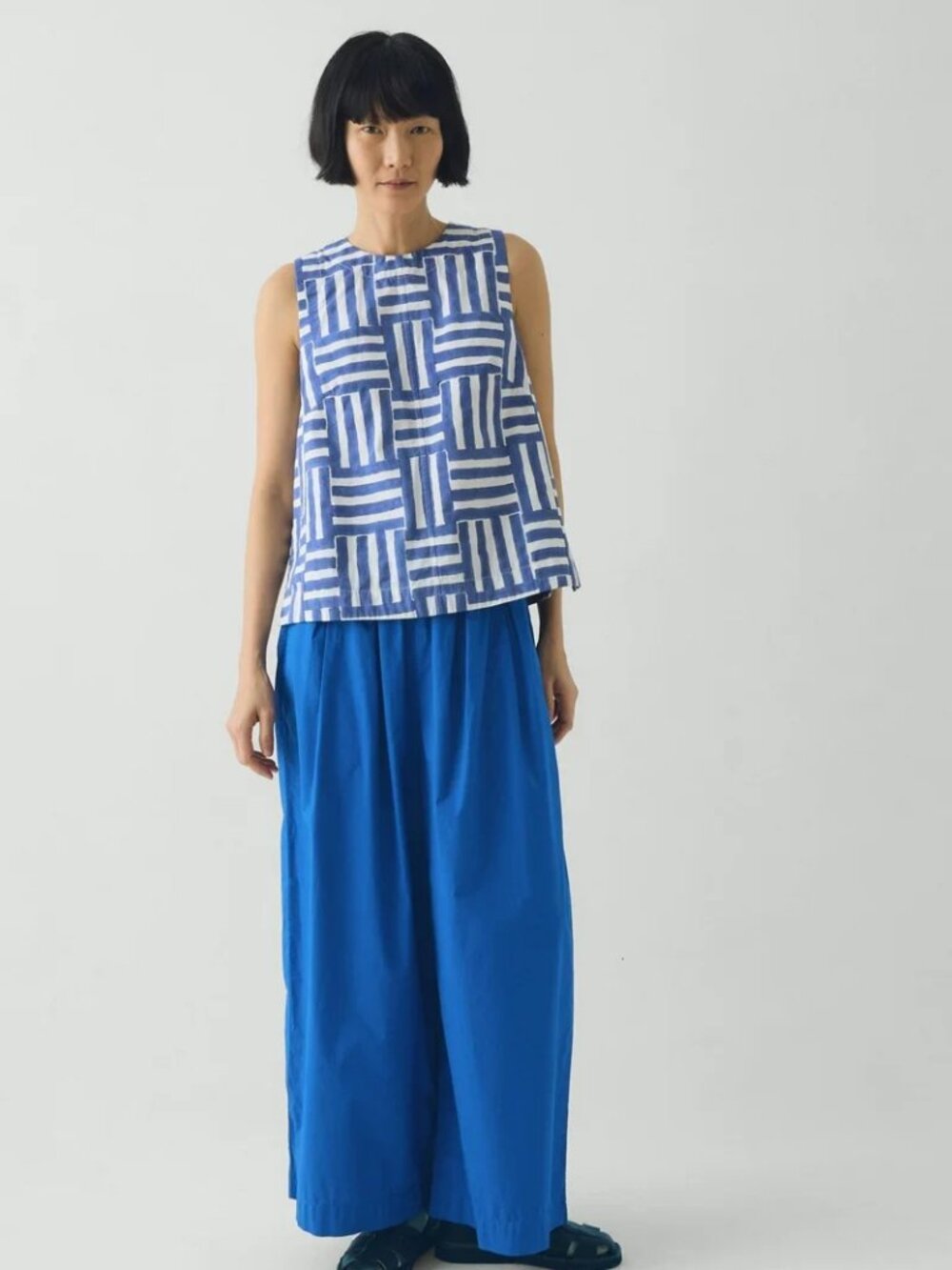 Patchwork Stripe Block Print Top
